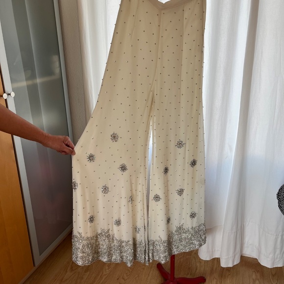 3 pc beaded cocktail palazzo, tank, scarf outfit. Size Small. Sold as set. - Picture 3 of 16